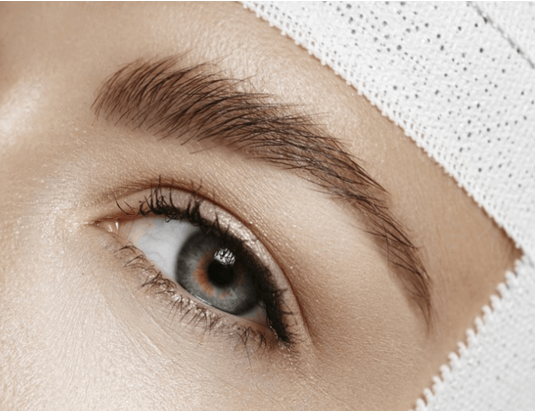 Softly shaped brow after waxing at Bare Skin Waxing in Alexandria, VA